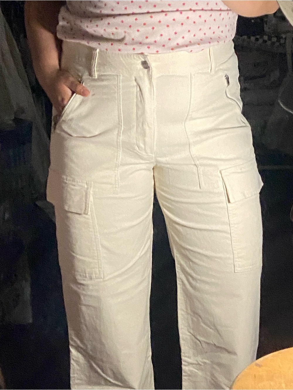 Ivory Cargo Utility Pants - Wide Leg